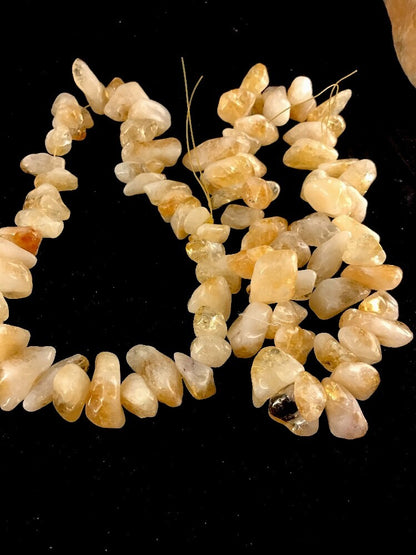 Yellow Citrine Large Strand Chunky Nuggets Bracelet 03851