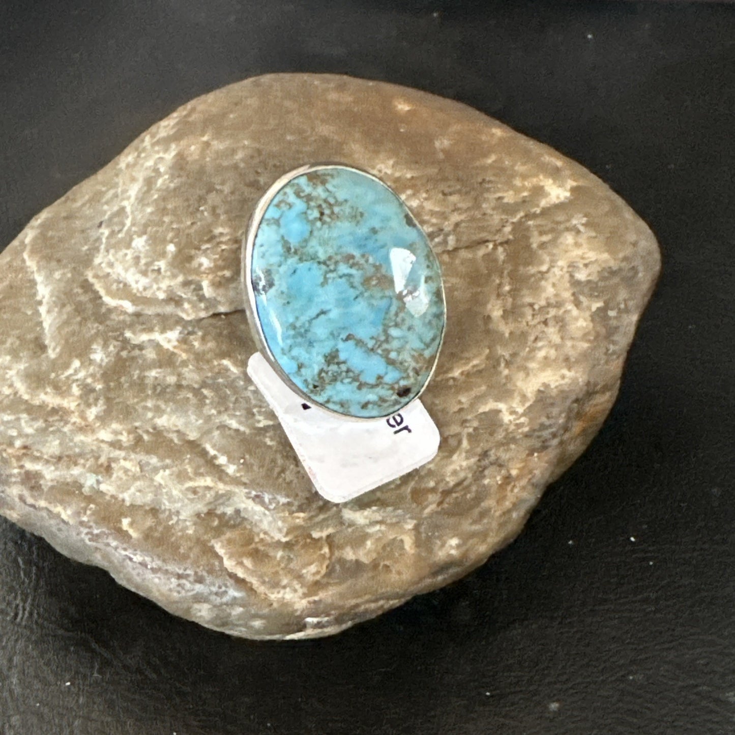 Blue Turquoise#8 Southwestern Sterling Silver Ring Size 7 19731