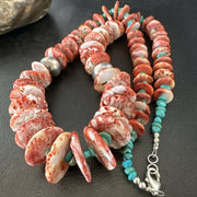 Navajo Purple Spiny Oyster Turquoise Necklace 25" | Sterling Silver | Authentic Native American Handmade | 18738