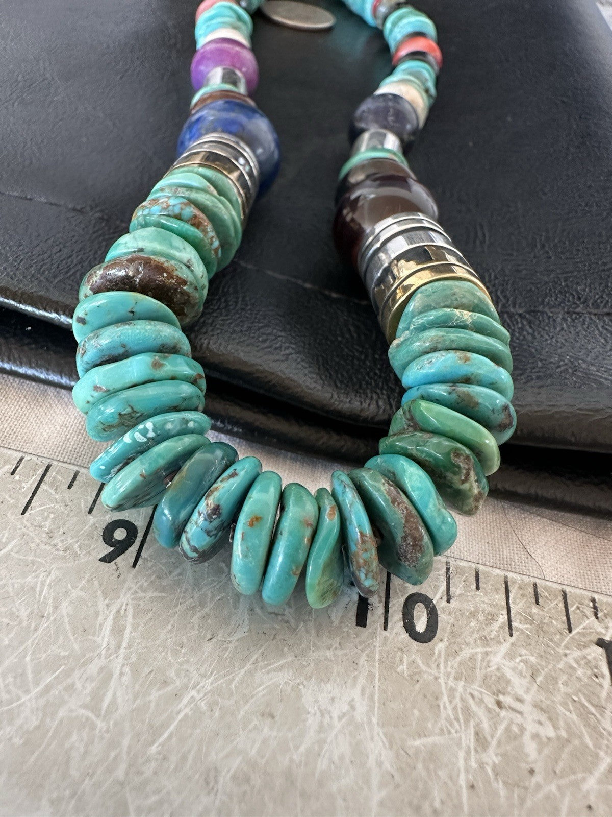 Tommy Rosita Singer T R Sterling Silver Blue Turquoise Bead Necklace 21 in 19412