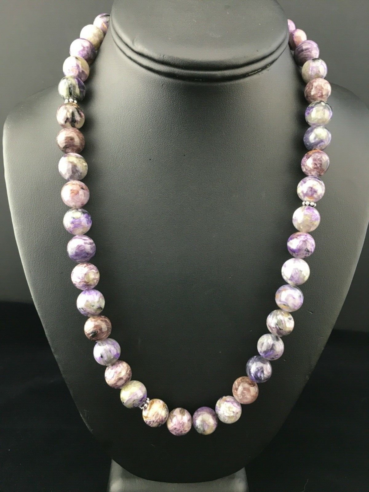 Purple Charoite Navajo Sterling Silver Necklace 20" 1777