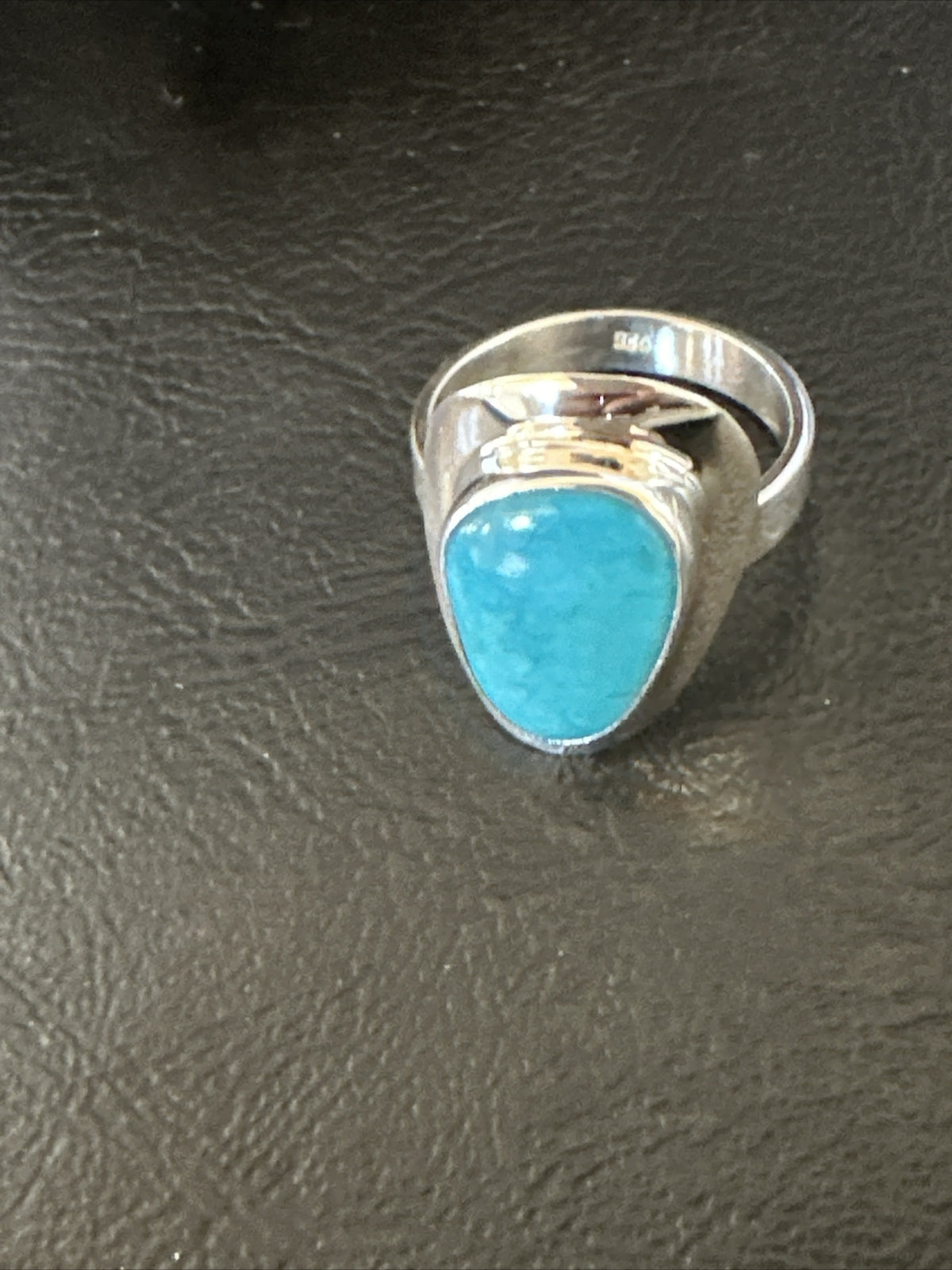 WoMens Sterling Silver Blue Kingman Turquoise Ring Size 7.5 17685