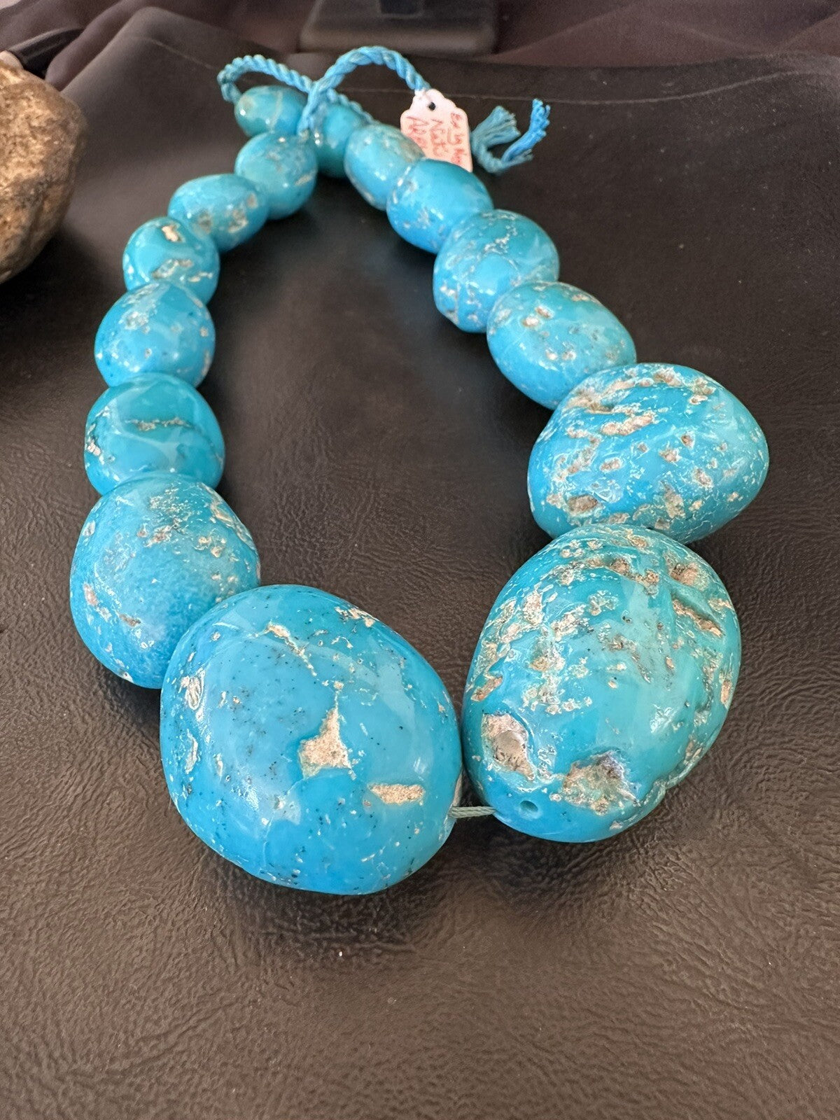 Collectors Authentic Blue Sleeping Beauty Graduated Turquoise Strand 20” 18446