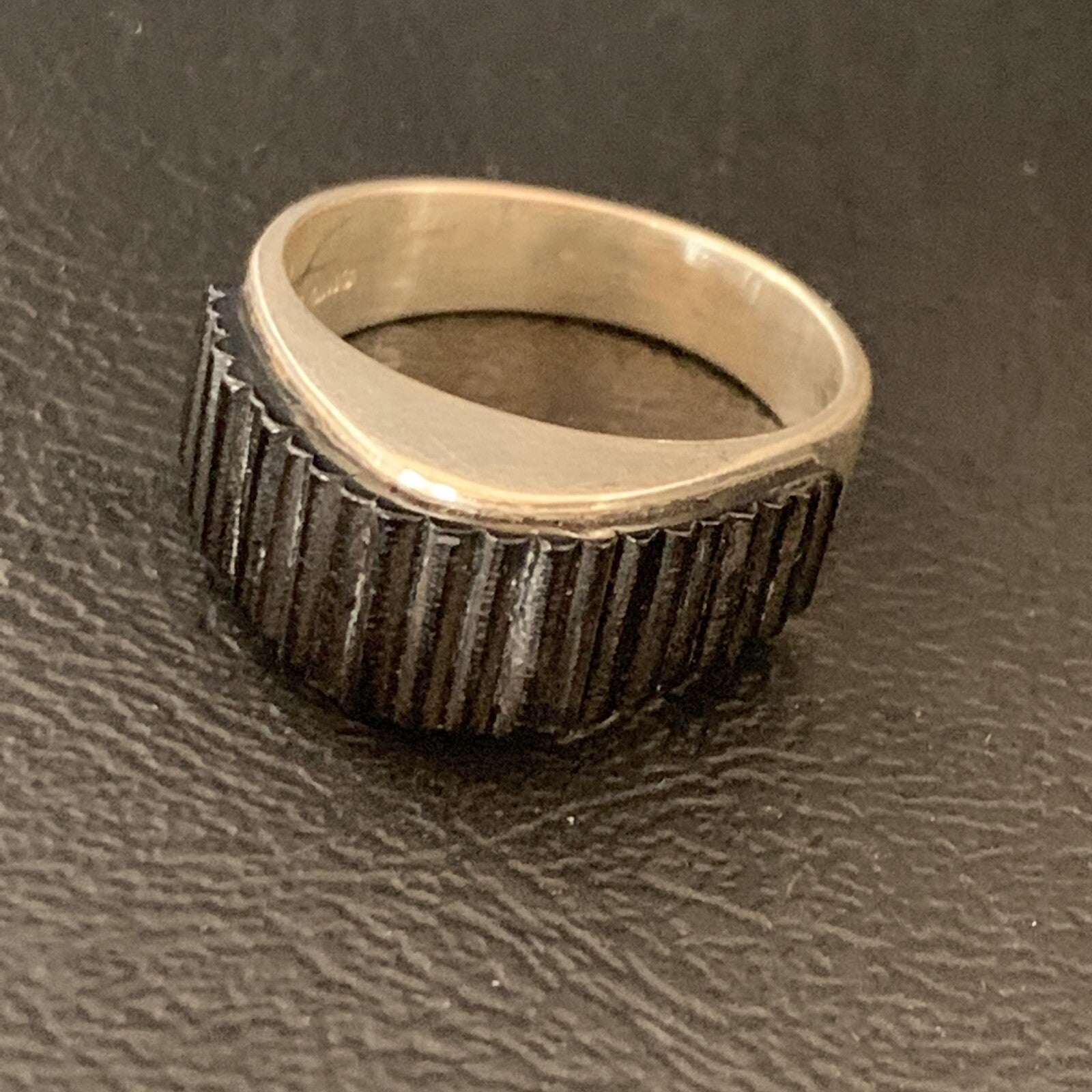 Black Onyx Indian Navajo Sterling Silver Band Inlay Ring Size 9 18803