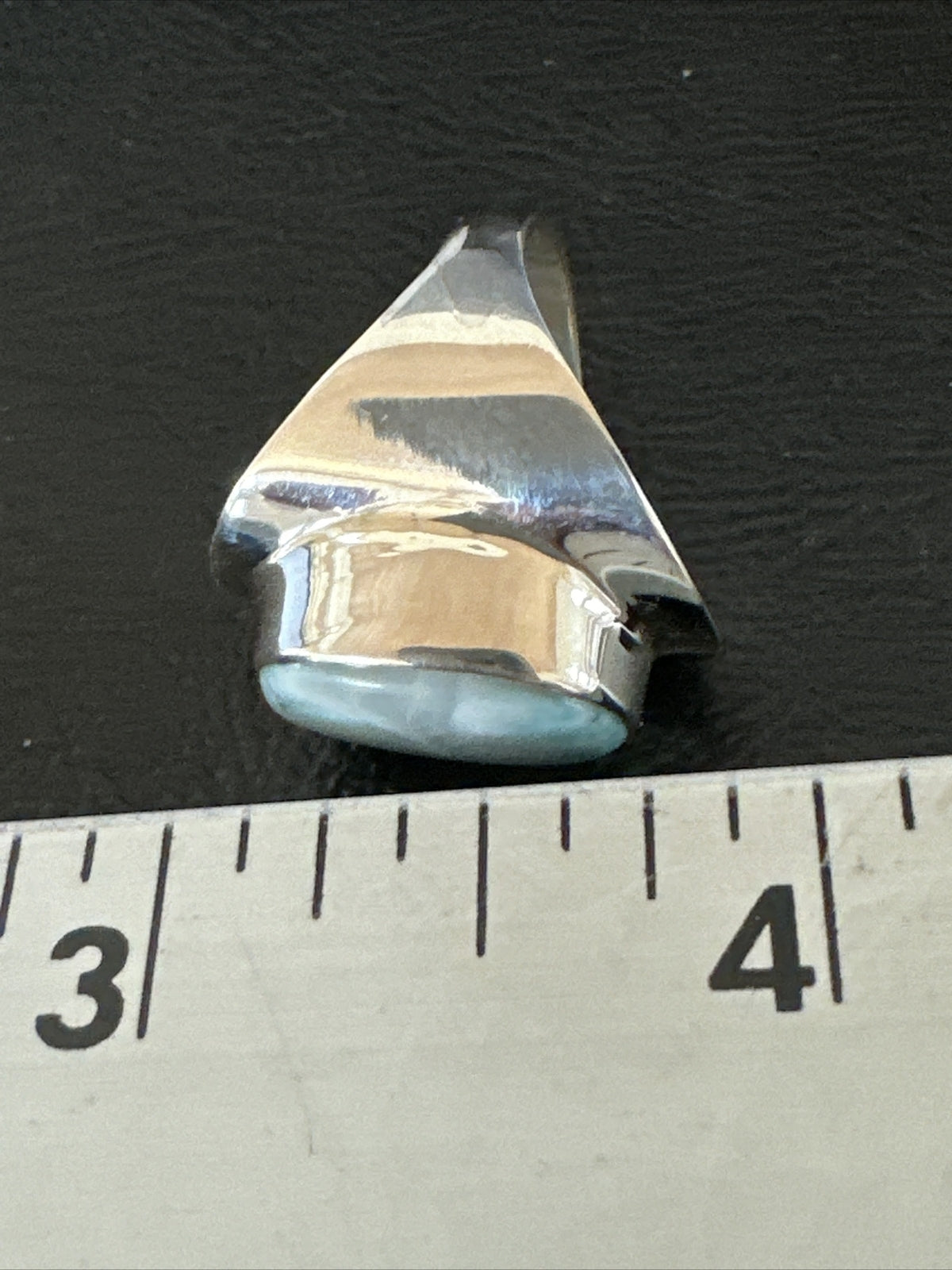 Womens Blue Larimar Navajo Sterling Silver Ring Size 5 17676
