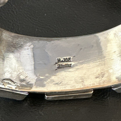 Mens Womens White Buffalo Turquoise Navajo Sterling Silver Cuff Bracelet 17946