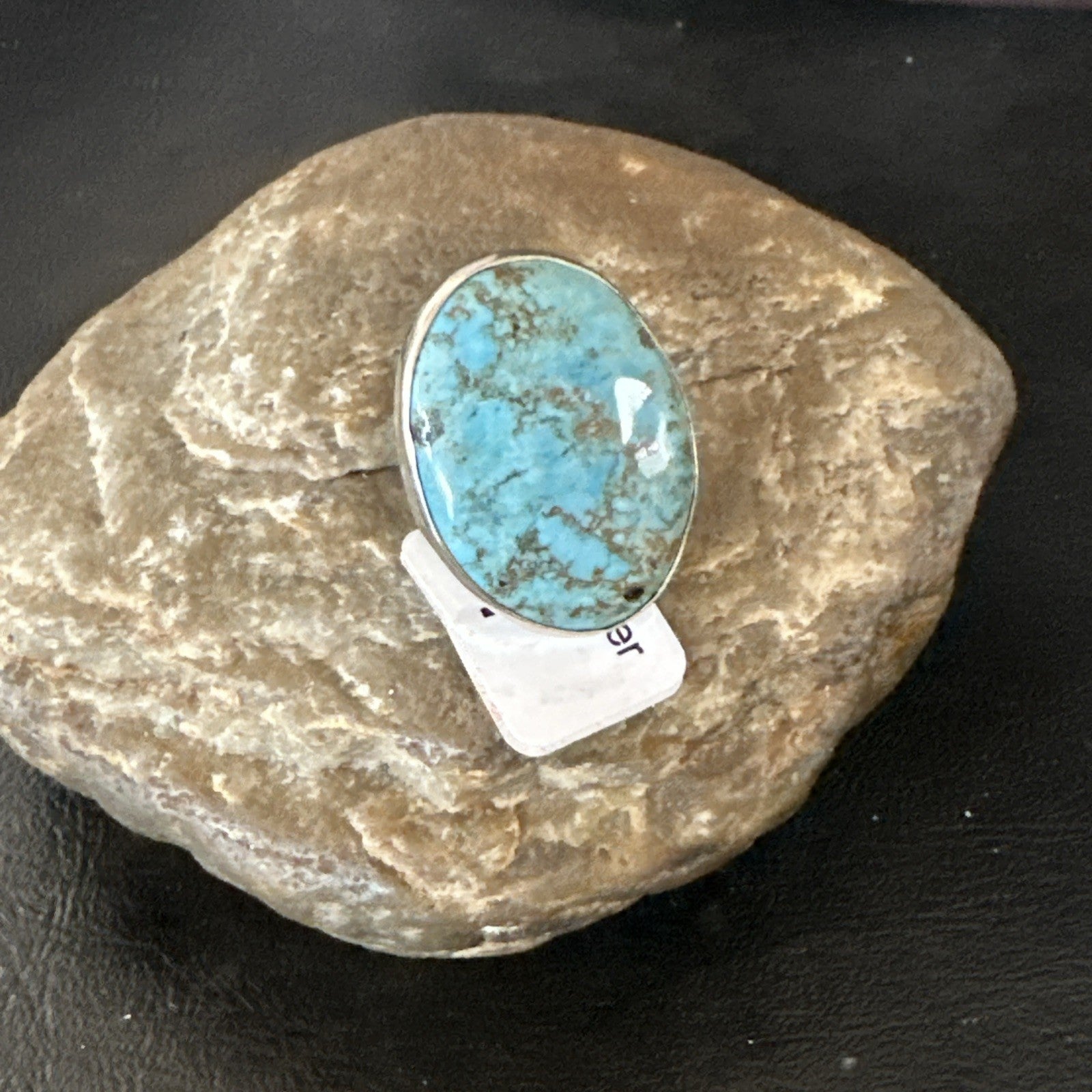 Blue Turquoise#8 Southwestern Sterling Silver Ring Size 7 19731