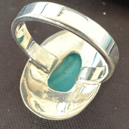 Southwestern Sterling Silver Blue Kingman Turquoise Ring Size 9 18528