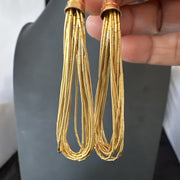 Liquid Goldfilled 10 Strand Heishi Dangle 3"Earrings | Sterling Silver | Authentic Native American Handmade | 19723