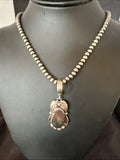 Pyrites Pendant Navajo Beads Necklace | Sterling Silver | Authentic Native American Handmade | 18643