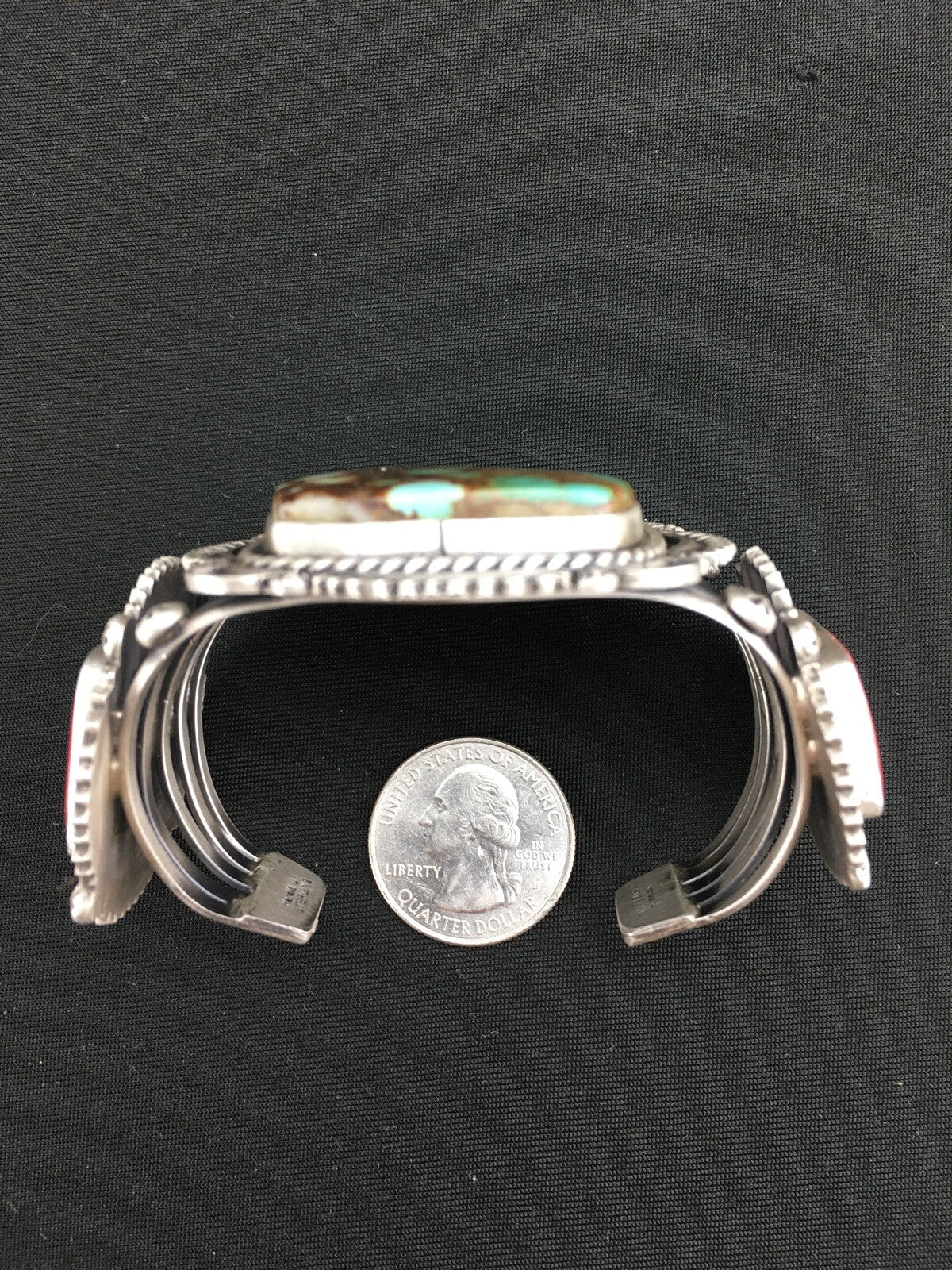 Royston Turquoise Spiny Oyster Navajo Sterling Silver Bracelet 1129
