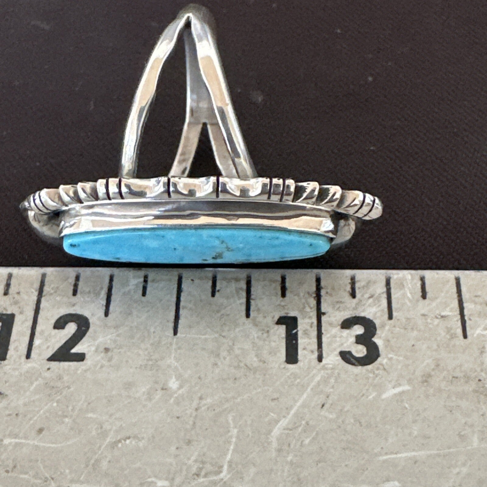 Blue Kingman Turquoise Navajo Sterling Silver Ring Size 7.5 18632