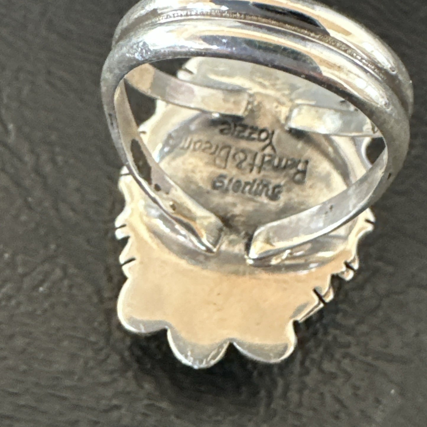 Yazzie Handmade Navajo Sterling Silver  Blue Kingman Turquoise Ring Size 8 19625