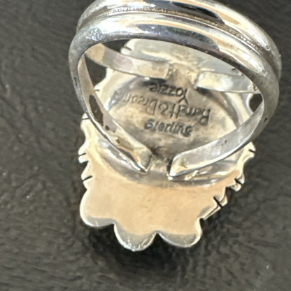 Yazzie Handmade Navajo Sterling Silver  Blue Kingman Turquoise Ring Size 8 19625