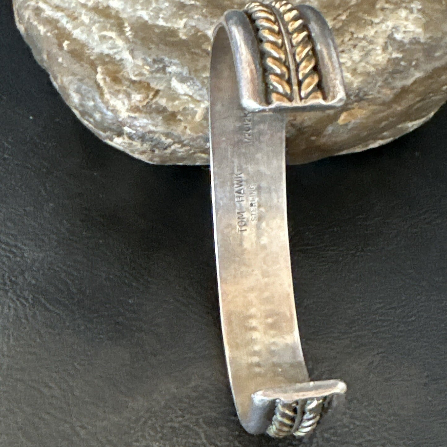 12K Gold filled Navajo Sterling Silver Twist Wire Cuff Bracelet 18123