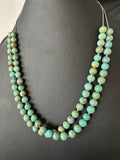Turquoise Bead 2 Strand Navajo Necklace 22" | Sterling Silver | Authentic Native American Handmade | 19464
