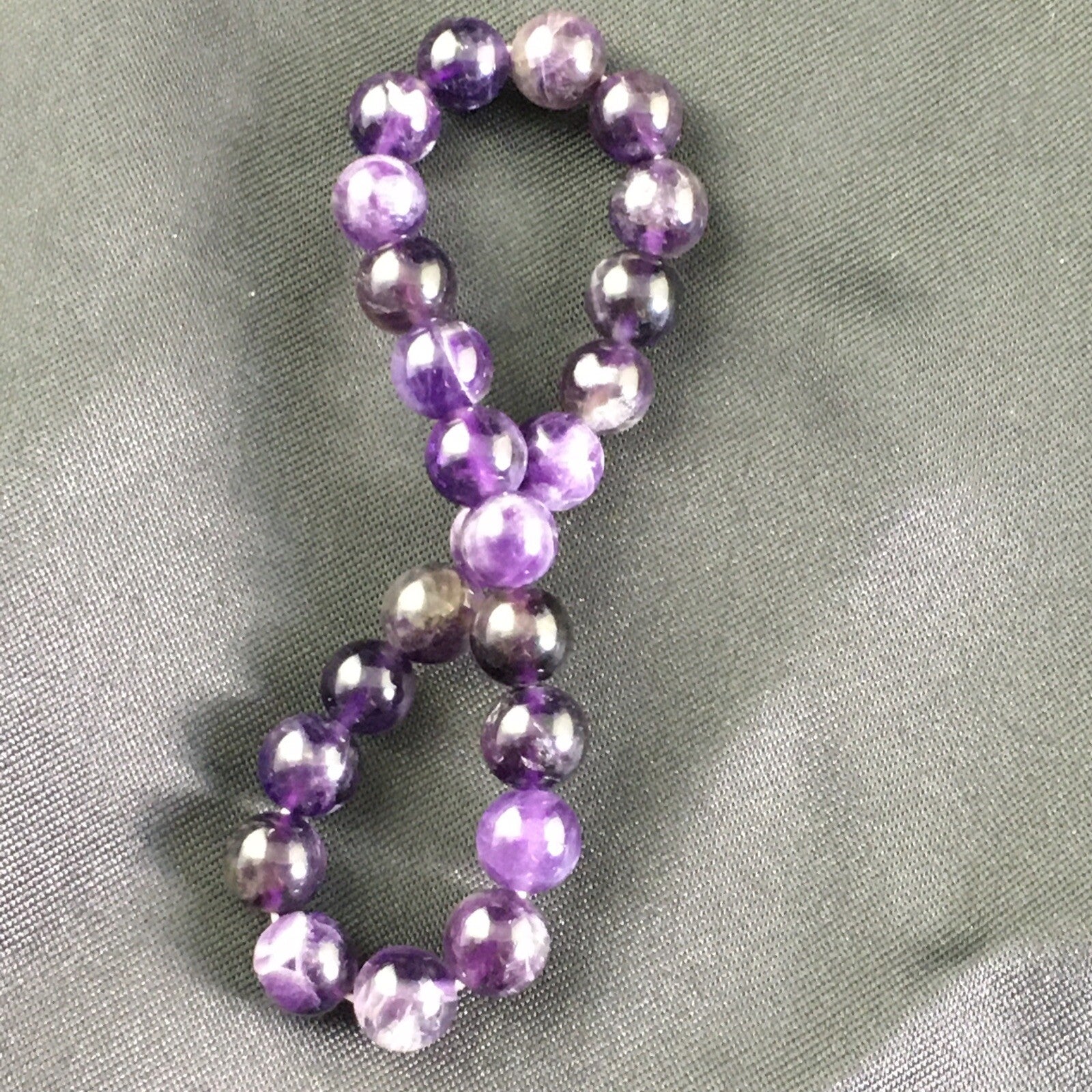 Purple Amethyst Navajo Stretch Elastic Bracelet 6.5" 02002