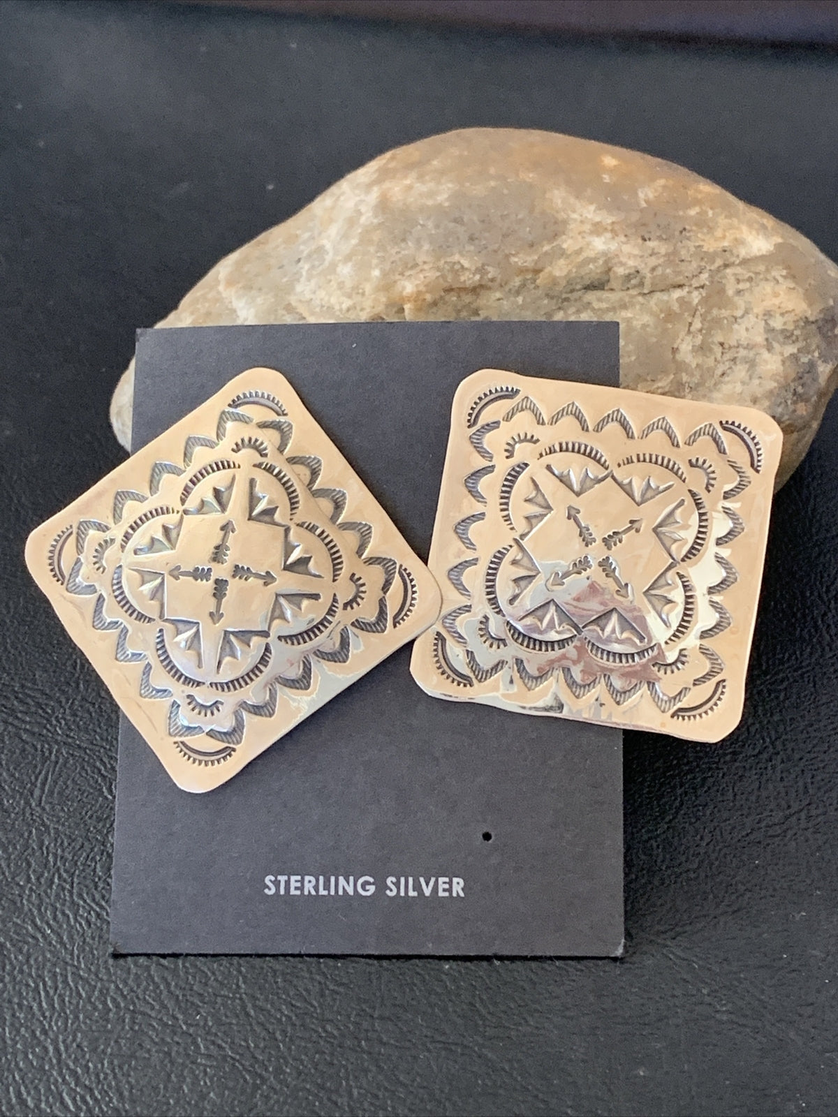 Womens Navajo Sterling Silver Earrings 01674