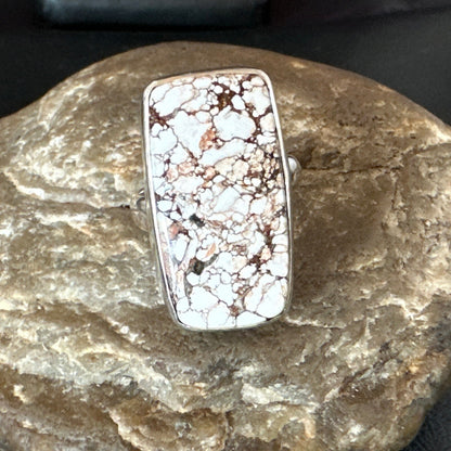 Mens Womens Wild Horse Turquoise Navajo Sterling Silver Ring Sz 8 17347