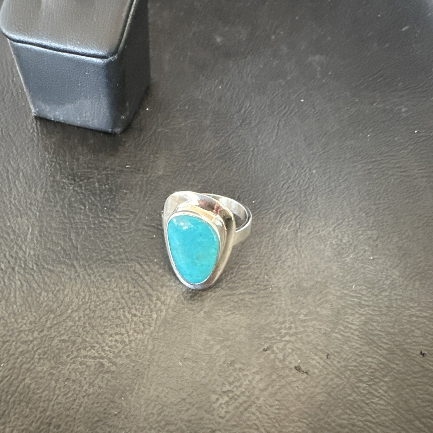 Southwestern Sterling Silver Blue Kingman Turquoise Ring Size 9 18526