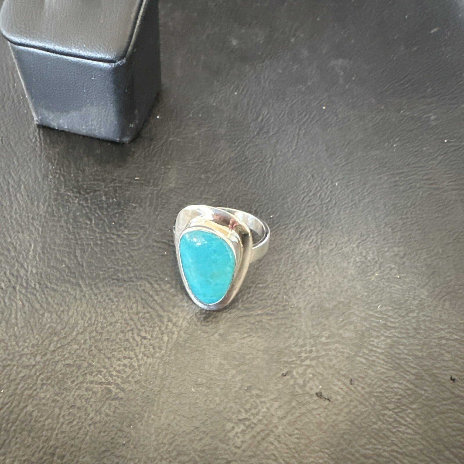 Southwestern Sterling Silver Blue Kingman Turquoise Ring Size 9 18526