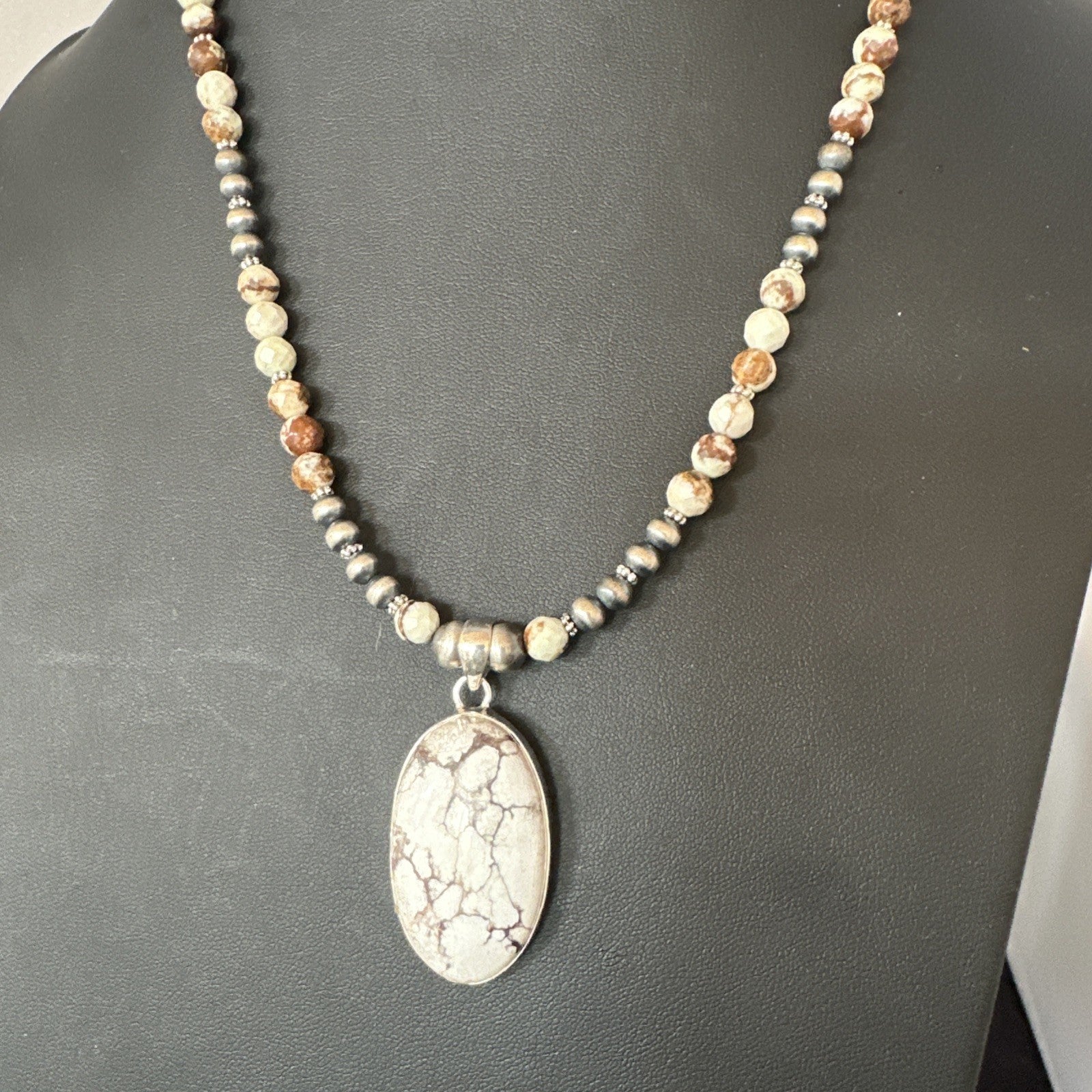 Mens Womens Wild Horse Turquoise Pendant Navajo Sterling Silver Necklace 19538