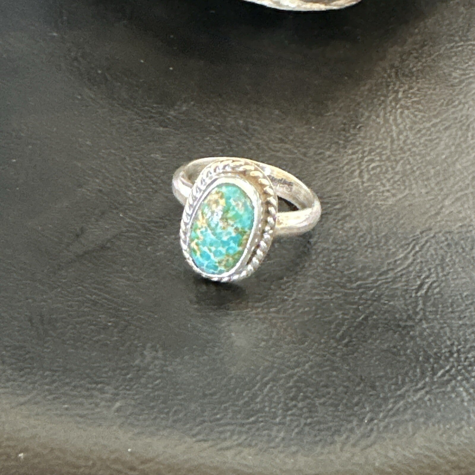 Womens Blue Sonoran Turquoise Navajo Sterling Silver Ring Size 10 18004