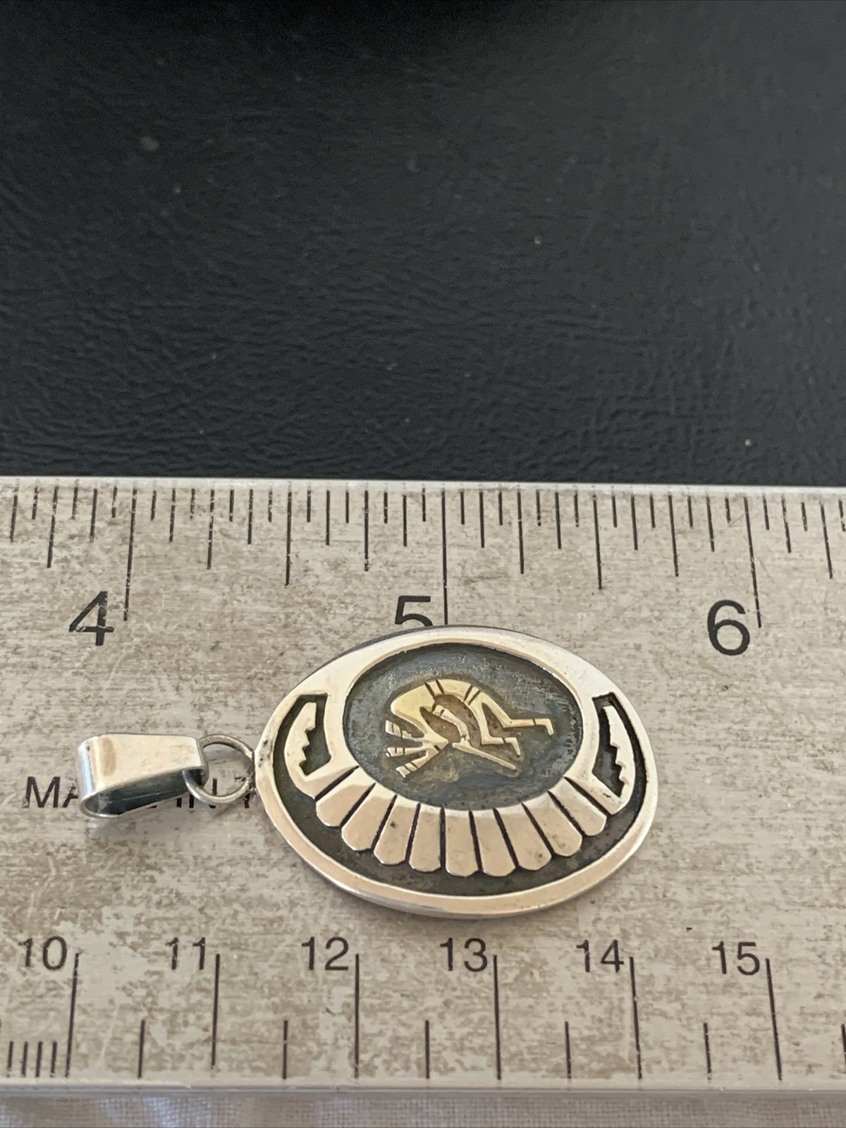 Kokopelli Hopi Gold Southwestern Sterling Silver Pendant 01396