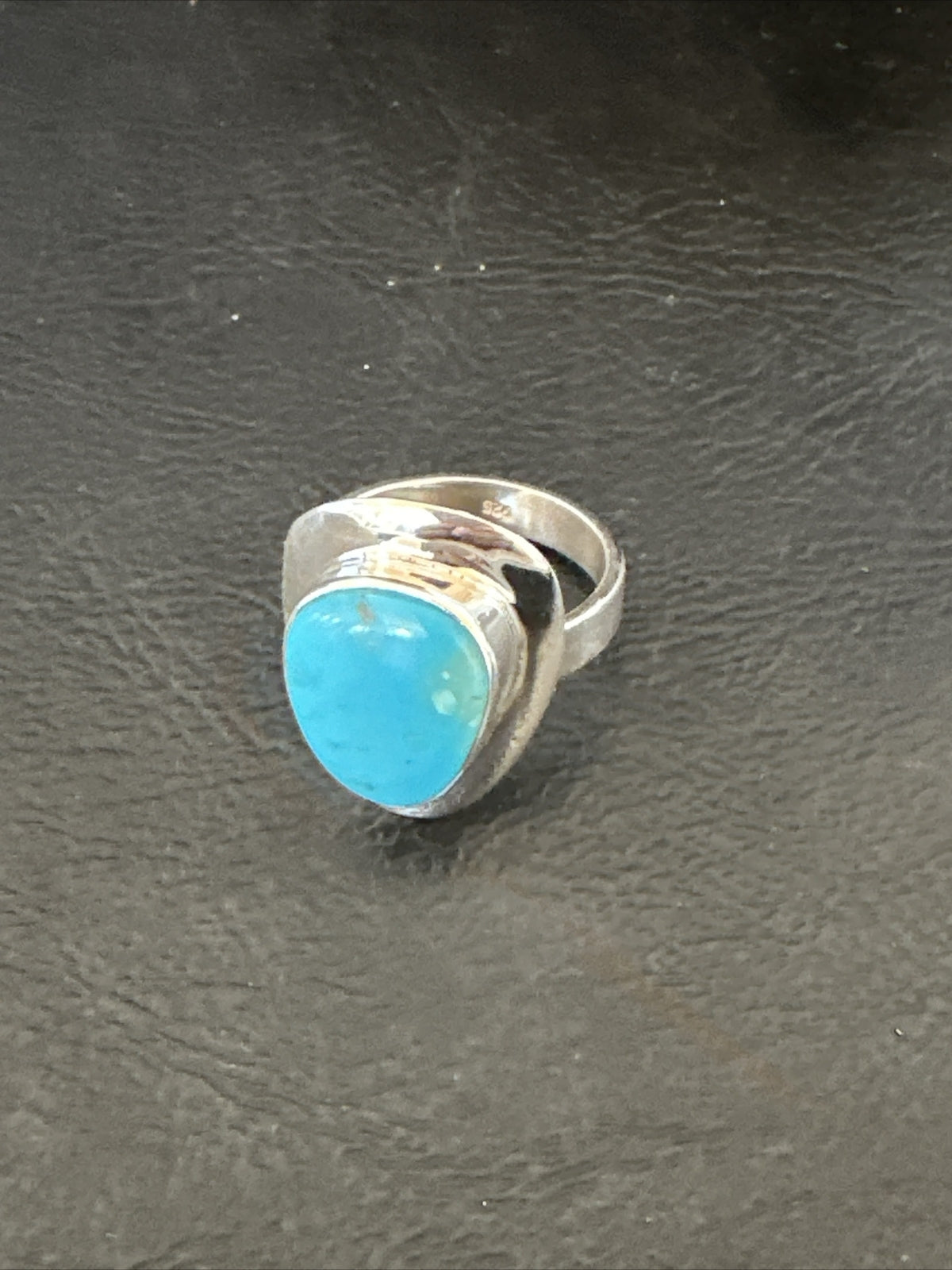 WoMens Sterling Silver Blue Kingman Turquoise Ring Size 7 17682