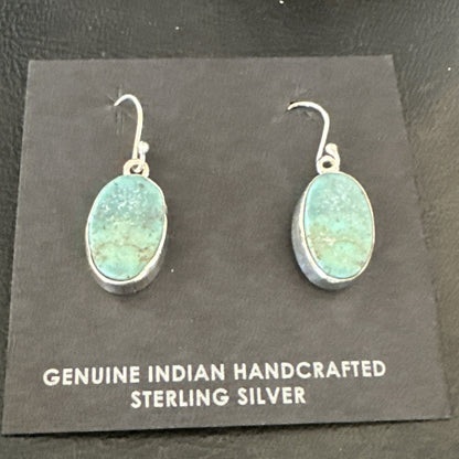Gorgeous Blue Sterling Silver Denim Lapis Dangle Earrings 1” 15809