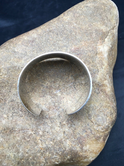 Navajo Sterling Silver Stamped Children's Cuff Bracelet 04052