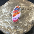 Blue Turquoise Spiny Oyster Southwestern Ring Size 6 | Sterling Silver | Authentic Native American Handmade | 18474