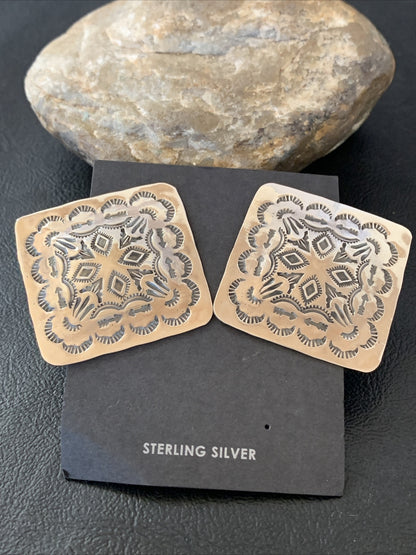 Sterling Silver Earrings Womens Navajo 01668N