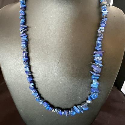 Mens Womens Lapis Lazuli Navajo Sterling Silver 20" Necklace 12903