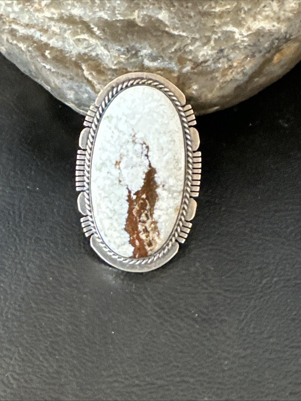 Native American Wild Horse Turquoise Navajo Sterling Silver Ring Size 6.5 19823