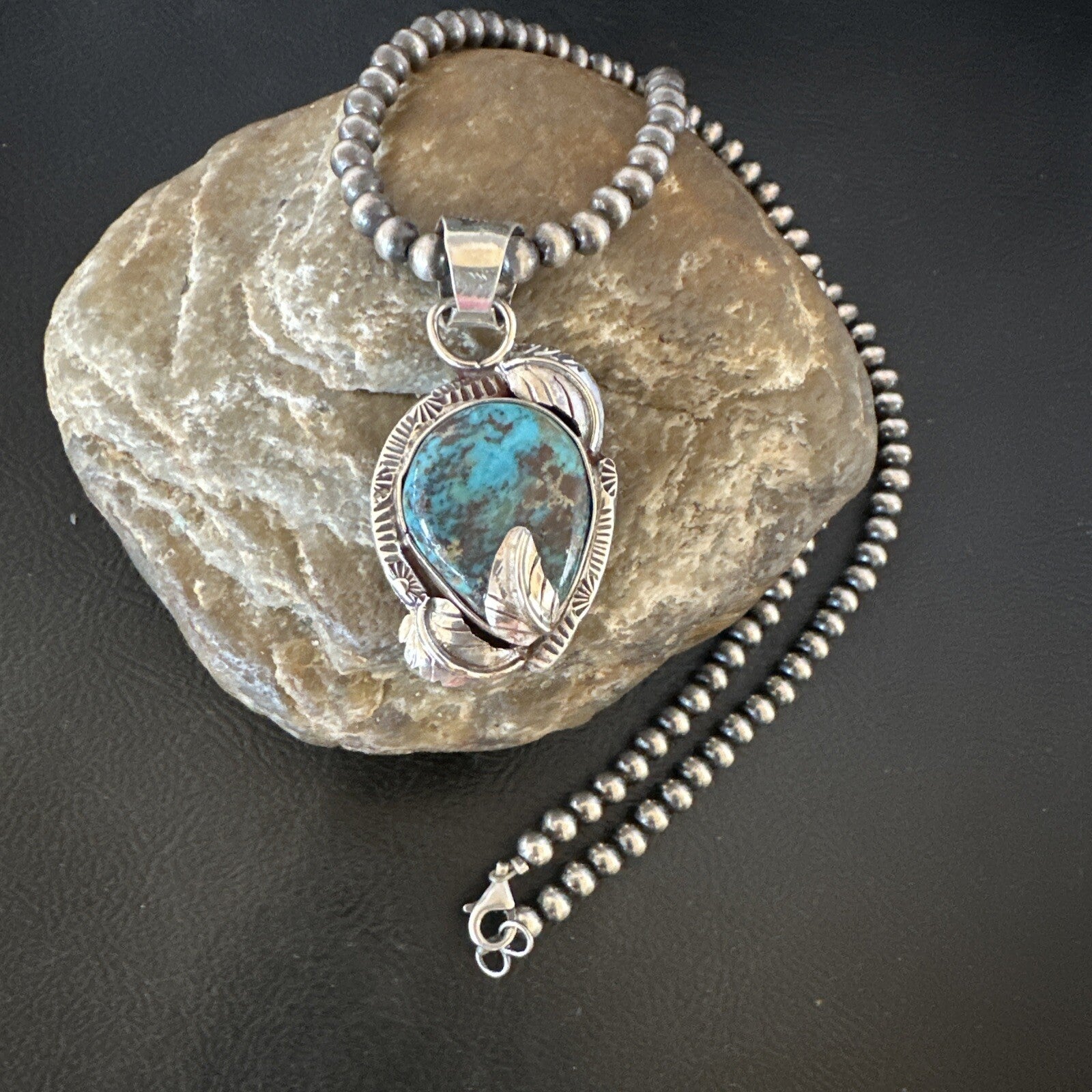 Wild Horse Turquoise Lapis Pendant Navajo Pearls Sterling Silver Necklace 15650