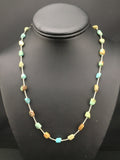 Turquoise Heishi Bead Navajo Liquid Necklace 20" | Sterling Silver | Authentic Native American Handmade | 01091