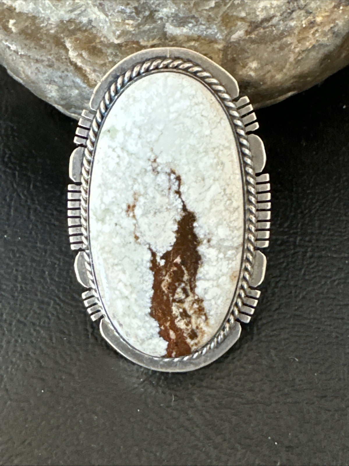 Native American Wild Horse Turquoise Navajo Sterling Silver Ring Size 6.5 19823