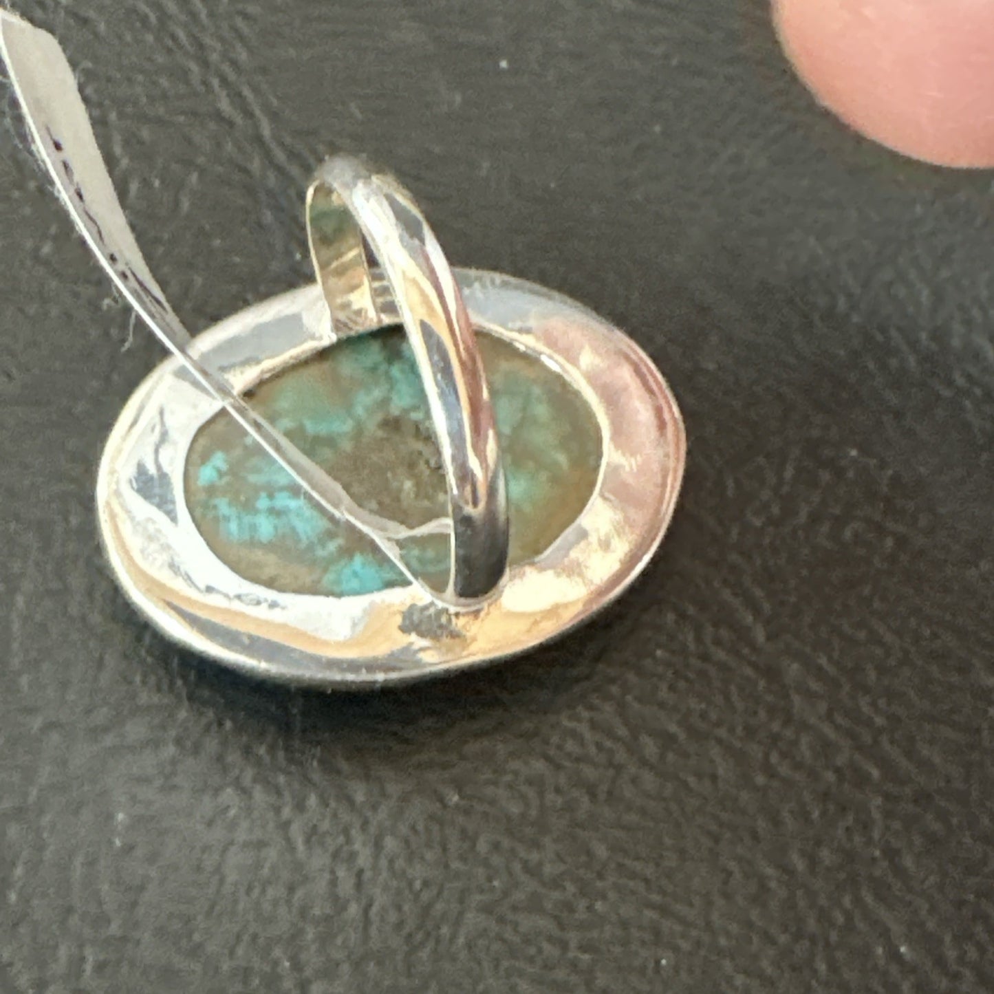 Blue Turquoise#8 Southwestern Sterling Silver Ring Size 7 19739