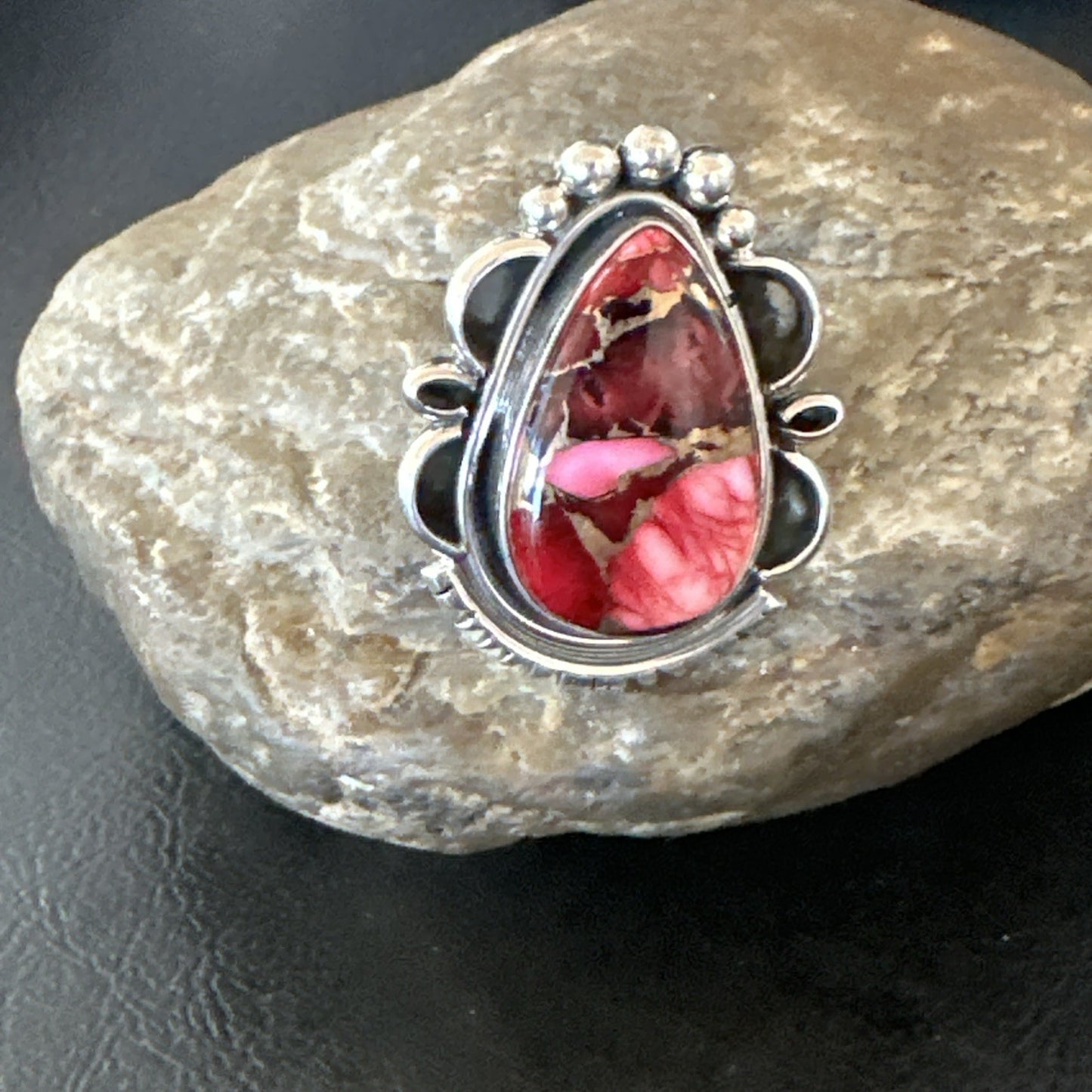Purple Spiny Oyster Navajo Sterling Silver Native American Ring Size 6.5 19629