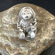 XL Men's Women's Storyteller Old Pawn Navajo Ring Size 7 | Sterling Silver | Authentic Native American Handmade | 18116