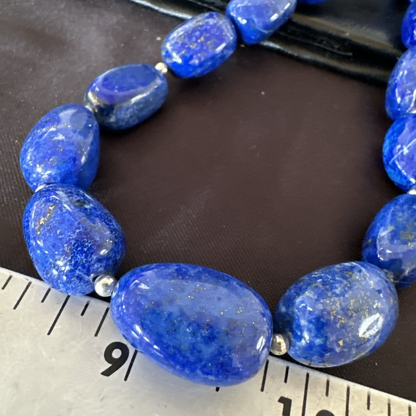 Mens Womens Lapis Lazuli Navajo Sterling Silver 21” Necklace 17750