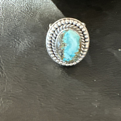 Navajo Sterling Silver Blue Royston Turquoise Ring Size 7 19631