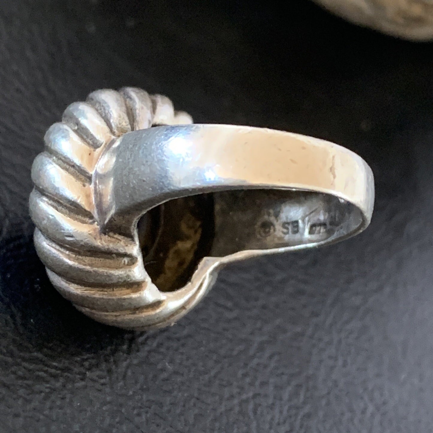 Blue Lapis Navajo Sterling Silver Old Pawn Ring Size 5 10378