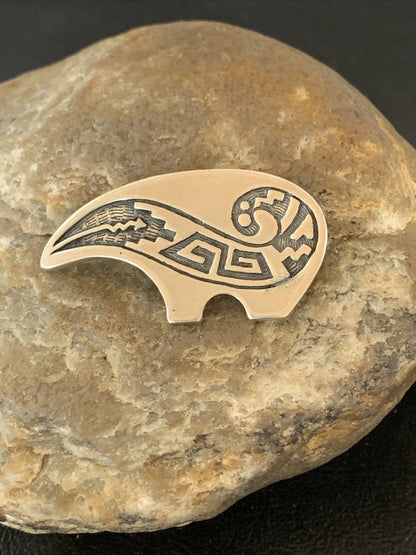 Bear Southwestern Hopi Sterling Silver Pendant 01462