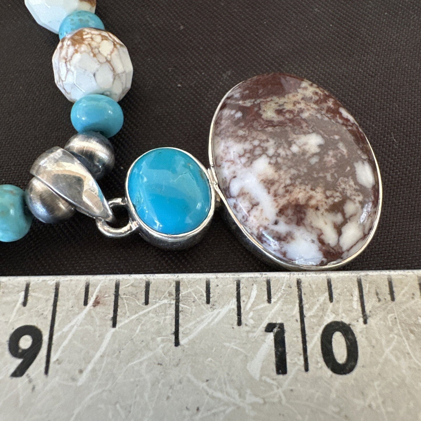 Mens Women Navajo Sterling Silver Wild Horse Turquoise Necklace Pendant 20”18323