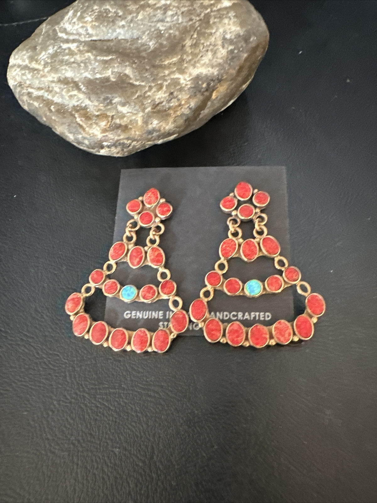 Womens Chandelier Opal Spiny Oyster Brass Dangle Earrings 14940