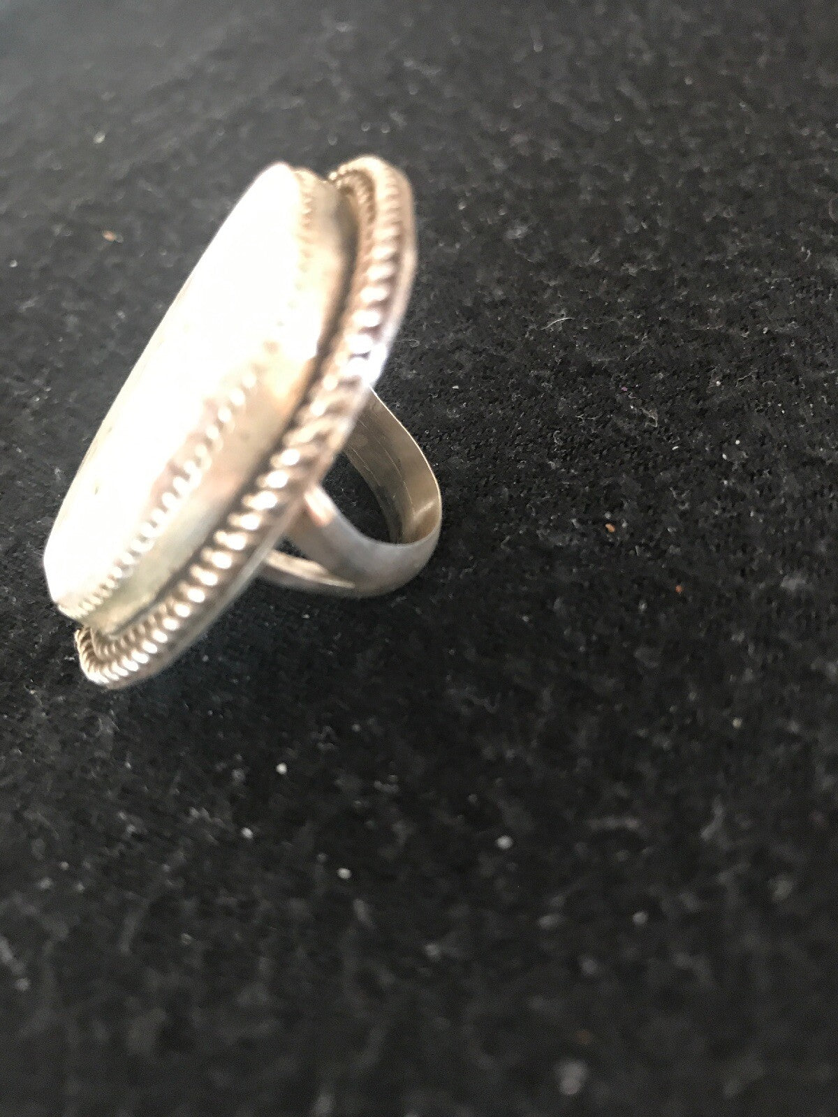 White Wild Horse Turquoise Navajo Sterling Silver Ring Size 5.5 2937