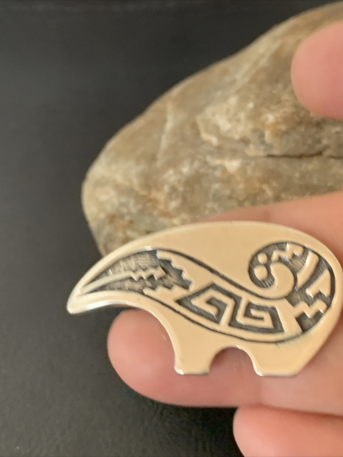 Bear Southwestern Hopi Sterling Silver Pendant 01462