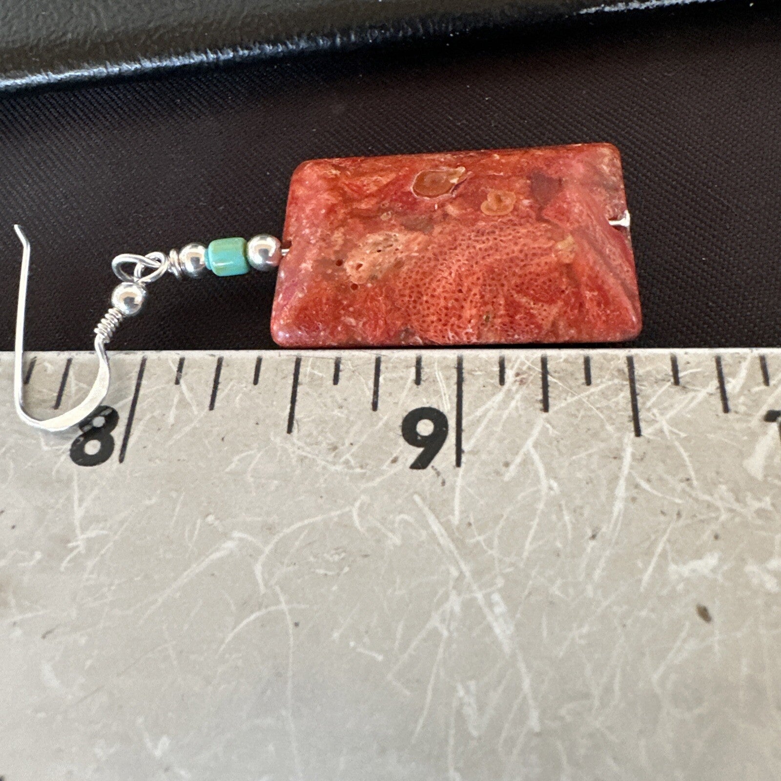 Apple Sponge Coral Southwestern Sterling Silver Earrings 1.5” 18838